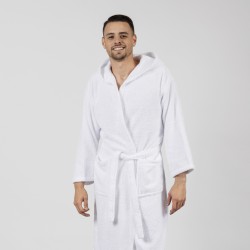 Albornoz capucha blanco 450gr Unisex Albornoz capucha blanco 450gr Unisex