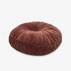 Cojín terciopelo Flor algodón teja 45x45 - funda + relleno Cojín terciopelo Flor algodón teja 45x45 - funda + relleno