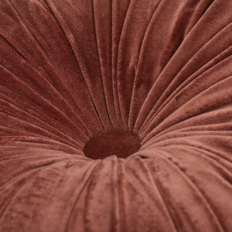 Cojín terciopelo Flor algodón teja 45x45 - funda + relleno