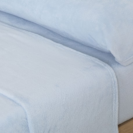 Juego de sábanas coralina lisas Medidas sábanas Cama 90cm colores azul  celeste