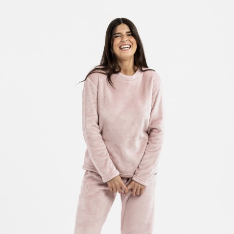 Pijama terciopelo rosa palo Taglia para pijamas, albornoces y ropa