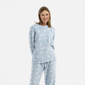 Pijama coral Moon celeste