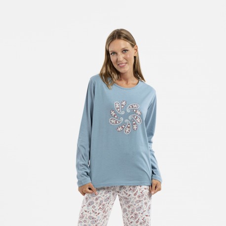 Pijama largo algodón indigo Talla