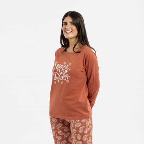 Pijama largo Mariona teja Talla