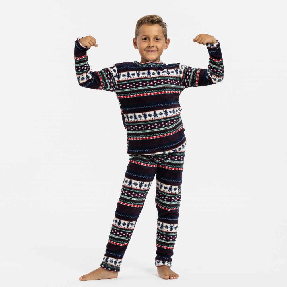 Pijama coral niño Cronos burdeos tallas infantiles 9-10 años
