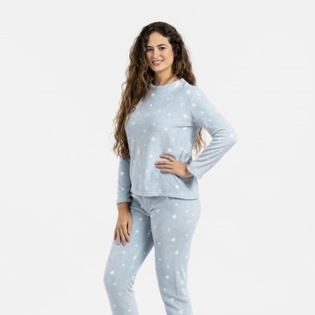 Pijama coral Estrella celeste ropa-de-estar-por-casa