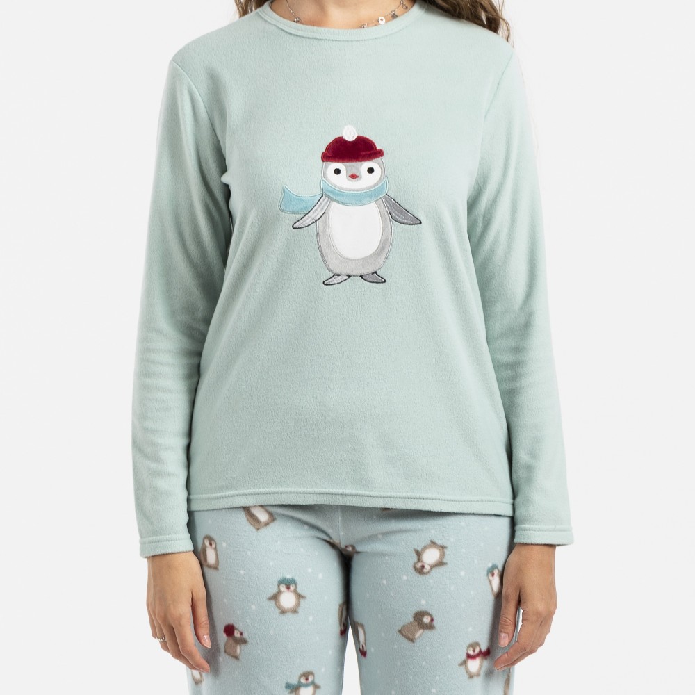 Pijama polar Pingu verde tiffany Talla de Ropa M