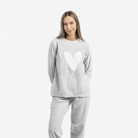 Pijama polar Olga gris pijamas-mujer