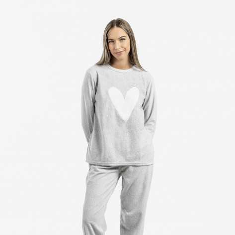 Pijama polar Olga gris pijamas-mujer