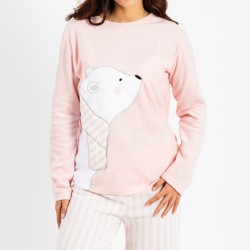Pijama polar Oso polar rosa pijamas-mujer