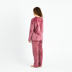 Pijama terciopelo malva rosa pijamas-mujer