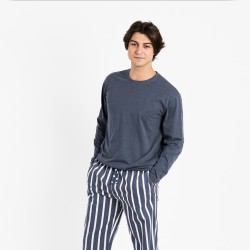 Pijama hombre franela Palermo azul Pijama hombre franela Palermo azul