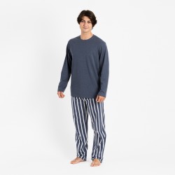 Pijama hombre franela Palermo azul comprar-pijamas-largos-hombre