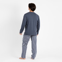 Pijama hombre franela Palermo azul Pijama hombre franela Palermo azul