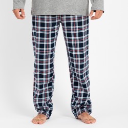 Pijama hombre franela Cuadro Wells gris Pijama hombre franela Cuadro Wells gris