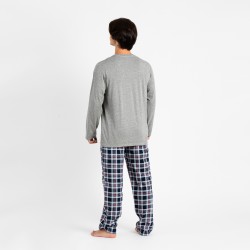 Pijama hombre franela Cuadro Wells gris Pijama hombre franela Cuadro Wells gris