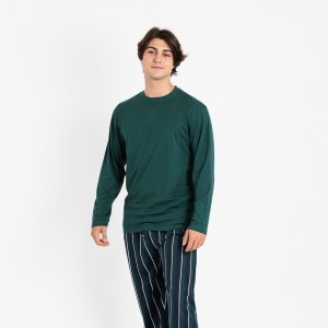 Pijama hombre algodón Leiva verde