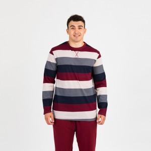 Pijama hombre algodón Amador burdeos