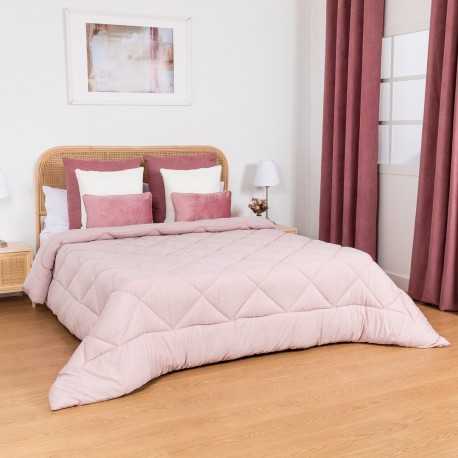 Edredón liso efecto desgastado colores rosa malva Medidas edredones Cama 90-105cm