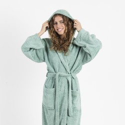 Albornoz capucha verde tiffany 450gr Unisex Albornoz capucha verde tiffany 450gr Unisex