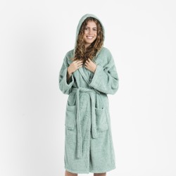 Albornoz capucha verde tiffany 450gr Unisex Albornoz capucha verde tiffany 450gr Unisex