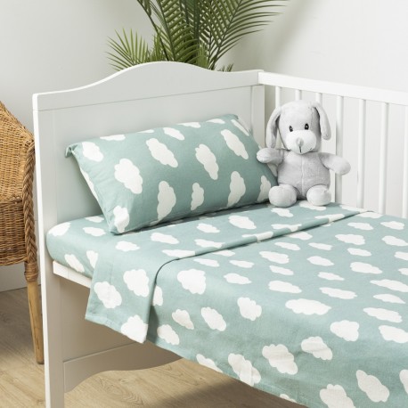de sábanas franela Nube verde tiffany cuna sábanas Minicuna ( 50x80cm)
