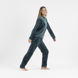 Pijama terciopelo verde menta pijamas-mujer