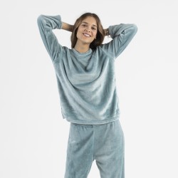 Pijama terciopelo verde tiffany ropa-de-estar-por-casa