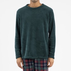 Pijama coral hombre Cuadro Danés verde comprar-pijamas-largos-hombre