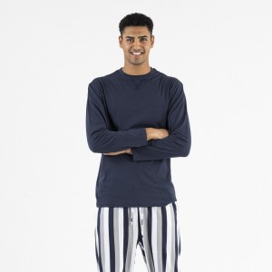 Pijama hombre algodón Johnny azul marino