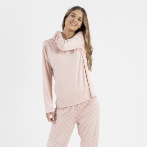 Pijama largo punto Missy rosa palo