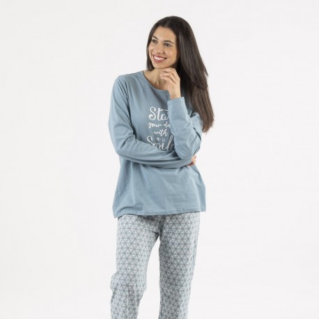 Pijamas baratos para mujer de manga y pantalón largo