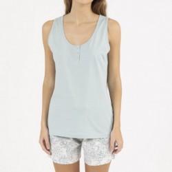 Pijama corto algodón Ninfa verde menta Pijama corto algodón Ninfa verde menta