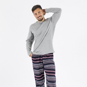 Pijama hombre franela Justino gris
