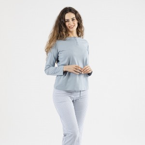 Pijama largo algodón Raya...