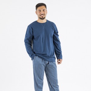 Pijama hombre algodón Beto azul