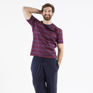 Pijama hombre manga corta Diego burdeos