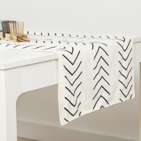 Camino de mesa algodón Almunzar negro