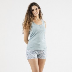 Pijama corto algodón Venice azul pijamas-cortos-mujer