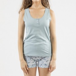 Pijama corto algodón Venice azul Pijama corto algodón Venice azul