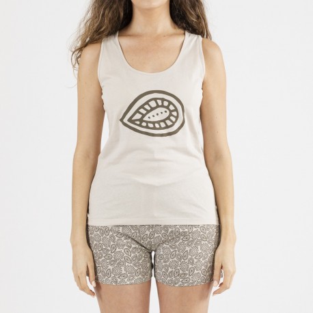 Pijama corto algodón Rimini beige