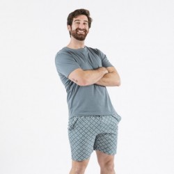 Pijama corto algodón hombre Checo verde pijamas-cortos-hombre