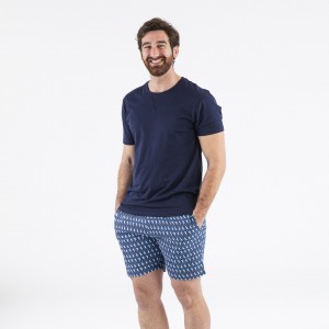 Pijama hombre corto Samu azul marino