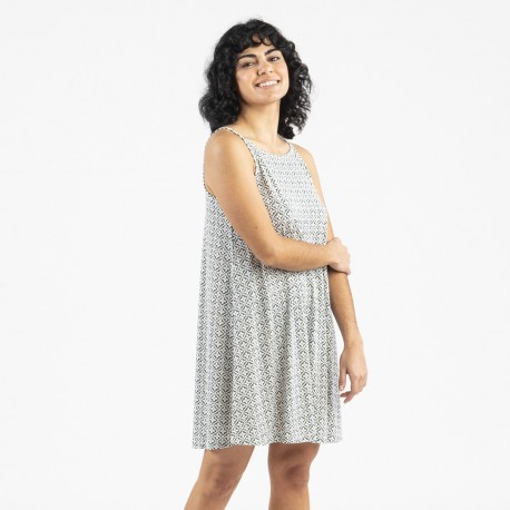 Vestido corto tirantes crepe Michelle verde frances