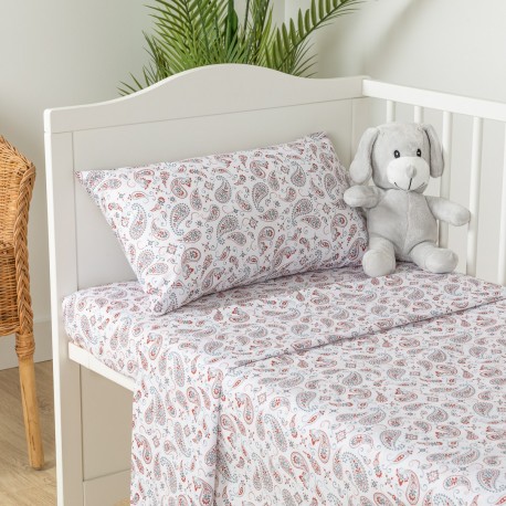 Sábanas Minicuna Rabbit Bebé Blanco Azul - Interbaby 100% algodón