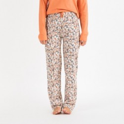 Pijama largo algodón Elda teja pijamas-largos-mujer