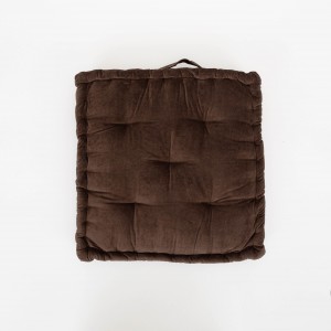 Cojín de silla terciopelo algodón negro 50x50 - funda + relleno