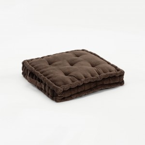 Cojín de silla terciopelo algodón negro 50x50 - funda + relleno 2