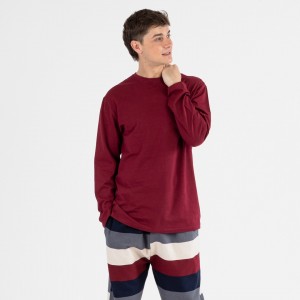 Pijama hombre franela Amador burdeos
