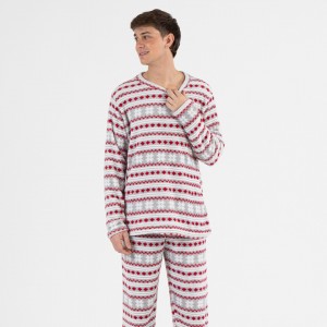 Pijama coral hombre Filipo rojo 2